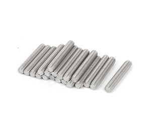 sourcing map M6 x 35mm Macho Roscado Roscar de la Barra del Acero Inoxidable 304 Espárrago Perno 20uds Hardware