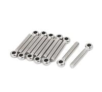 sourcing map M6 x 40 mm Perno de Ojo de aparejo Cáncamo Máquina de elevación del hombro de acero inoxidable 304 12pcs