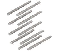 sourcing map M6 x 80mm 304 Acero Inoxidable Barra Roscada Completa Espárrago Perno Barra de Tono Plateado 10pcs
