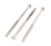 sourcing map M6x120mm Macho Rosca Phillips Plano Cabeza Perno Tornillo Adecuado para Doble Cama Muebles TV Estante Pared Colgante 3uds