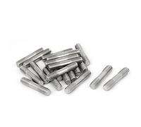 sourcing map M6x30mm 304 Inoxidable Acero Doble Extremo Roscado Perno Tornillo Perno 20 Piezas