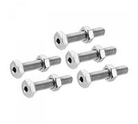 sourcing map M6x30mm Hueco Tornillo Pernos Hexagonales Externos Sujetadores con Tuercas, 304 Inoxidable Acero Paquete de 5