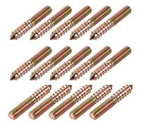sourcing map M8 Colgador Pernos Longitud 2"(50mm) Doble Cabeza Pernos Autorroscantes Tornillo 8mm Madera Junta Muebles Patas 15 Piezas