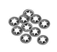 sourcing map M8 Estrella Bloqueo Arandela 7mm ID 18mm OD Interno Diente Bloqueo Arandelas Empuje Bloqueo Velocidad Clip 65Mn Negro Óxido Acabado 10 Piezas