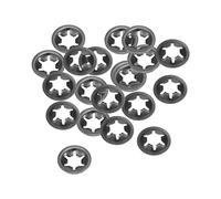 sourcing map M8 Estrella Bloqueo Arandela 7mm ID 18mm OD Interno Diente Bloqueo Arandelas Empuje Bloqueo Velocidad Clip 65Mn Negro Óxido Acabado 20 Piezas