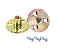 sourcing map M8 Punta Orificio T Tuerca Carbono Acero Tuercas-T Muebles Hardware Brida Inserción Hembra Rosca con Tornillos 10uds