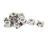 sourcing map - ® M8 x 1,25 mm de paso 304 Acero inoxidable Tuercas Enjauladas Siliver Tone 10 piezas