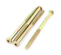 sourcing map M8 x 120 mm Macho Rosca Hex Socket Head Cap Tornillos Tornillos Bronce Tono 4 Piezas