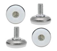 sourcing map M8 x 15 x 28 mm Tornillo en muebles Patas de nivelación deslizantes Almohadilla niveladora ajustable para silla Máquina industrial Pata de escritorio, tapa blanca, paquete de 4