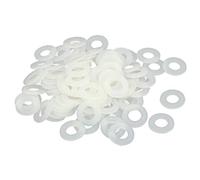 sourcing map M8 x 16mm x 1,4mm Nylon Plano Aislante Arandelas Juntas Espaciadores Gris Blanco 100 Piezas