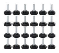 sourcing map M8 x 25 x 30 mm Tornillo en pies de nivelación ajustables Protector de piso para muebles Máquina Mesa Escritorio Pata 24 Paquete