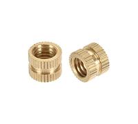 sourcing map M8 x 8mm(L) x 10mm(DO) Tuercas de inserción roscadas y moleteadas de latón 25 pcs