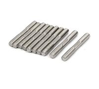 sourcing map M8x60Mm Varilla de Empuje Ajustable Ajustada Rosca de Doble Extremo Tono Plateado 10 Uds