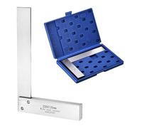 sourcing map Machinist Square - Regla cuadrada de acero al carbono de 20 x 12,5 x 1,4 cm, para carpintería, ángulo recto de 90 grados con asiento ancho para disposición y medición de precisión, color