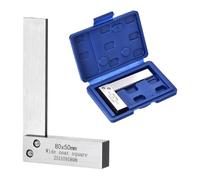 sourcing map Machinist Square - Regla cuadrada de acero al carbono de 8 x 5 x 0,9 cm, para carpintería, ángulo recto de 90 grados con asiento ancho para diseño y medición de precisión, color plateado