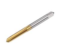 sourcing map Macho de Rosca de Recto Flauta Grifos, M6 x 1 Métrico Izquierda Mano Titanio Revestido M35 Cobalto Alta Velocidad Acero Máquina Tornillo Rosca Fresado Macho