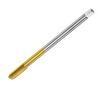 sourcing map Macho de rosca métrica M8 x 1,25 H2 120 mm extra largo recubierto de titanio acero de alta velocidad 6542 flauta recta tornillo fresadora roscado herramienta de reparación
