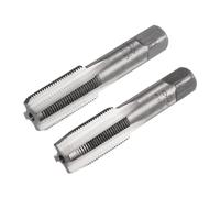 sourcing map Macho de Roscar A Mano Métrico M18 Rosca 1.25 Paso 4 Estrías Rectas H2 Acero de Herramientas de Aleación Juego de Machos de Tornillo Cónico y de Tapón 1 Par