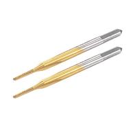 sourcing map Macho Métrico Rosca Fresado M1.2 x 0.25, Titanio Recubierto Cobalto HSS (Alto Velocidad Acero) 3 Rectas Flautas Máquina Micro Tornillo Roscar Macho para Relojes y Relojes, 2 Piezas