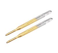 sourcing map Macho Métrico Rosca Fresado M1.4 x 0.3, Titanio Recubierto Cobalto HSS (Alto Velocidad Acero) 3 Rectas Flautas Máquina Micro Tornillo Roscar Macho para Relojes y Relojes, 2 Piezas