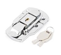 sourcing map Maleta de equipaje en el pecho baúl de metal de bloqueo Palanca Captura Pestillo bloqueo Tono de plata w llaves