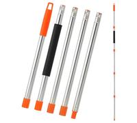 sourcing map Mango de repuesto para fregona giratoria, 5 secciones de 76 a 184 cm, junta de tornillo de repuesto con agarre de esponja para limpieza de suelo, techo, pared, naranja (cabeza y base no