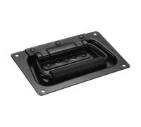 sourcing map Mango empotrado con resorte de 5.2 x 3.2 pulgadas, manijas de montaje en superficie de acero con agarre acolchado para cajas de almacenamiento de gabinetes de herramientas (negro)