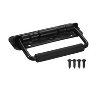 sourcing map Mango empotrado con resorte de 5.5 x 1.6 pulgadas, manijas de montaje en superficie de acero con agarre acolchado para cajas de almacenamiento de gabinetes, cajas de herramientas (negro)