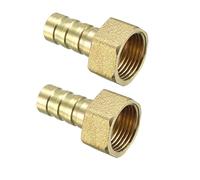 sourcing map Manguera de Púa de Latón Adaptador de Conector de 10 Mm de Púas x 3/8 Pt Tubo Hembra 2 Unids