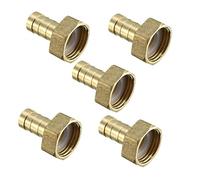 sourcing map Manguera de Púa de Latón Adaptador de Conector de 12 Mm de Púas x 1/2 Pt Tubo Hembra 5 Unids