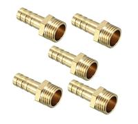 sourcing map Manguera de Púas de Latón Adaptadores para Conector Adaptadores 8 Mm Púas x Tubo Macho de 1/4 Pt 5 Unids