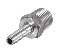 sourcing map Manguera Espiga Montaje 6mm OD X 1/4PT Macho Rosca 304 Inoxidable Acero Recto Tubo Conector para Agua Aire Combustible