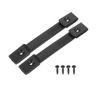 sourcing map Manija de altavoz de 6.5 pulgadas para gabinete, estilo correa de acero con resorte, mango de acero con tornillo, color negro, 2 unidades