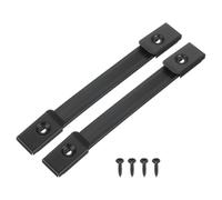 sourcing map Manija de altavoz de 8 pulgadas para gabinete, estilo correa de acero con resorte, mango de acero con tornillo, color negro, 2 unidades