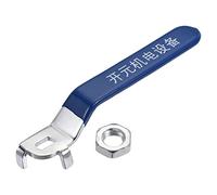 sourcing map Manija de palanca de hierro cromado reemplazo cuarto de vuelta con agarre de plástico azul para válvula de bola DN65