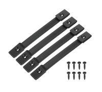 sourcing map Manija para altavoz de 9.7 pulgadas, estilo correa de acero con resorte, con tornillo, color negro, 4 unidades