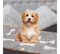 sourcing map Manta para mascotas, manta mediana suave y esponjosa con estampado de hueso, funda protectora de muebles a prueba de arañazos, 30 x 42 pulgadas, (gris, 1 paquete de 3), diseñada para