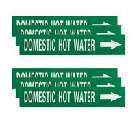 sourcing map Marcador de tubería de agua caliente doméstica autoadhesivo, flecha de flujo de tubo de 1-3/5 x 8 pulgadas, etiquetas de identificación de tuberías, apuntando a la derecha para marcadores