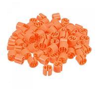 sourcing map Marcador para Perchas en Blanco Ajuste Varilla de 3,5 mm para Codificación de Colores de Prendas, Naranja 150uds