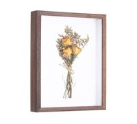 sourcing map Marco de exhibición de caja de sombra de 25,4 x 20,3 cm, caja de madera de 3 cm de profundidad, soporte de pared y exhibición de mesa para fotos de bricolaje, flores, recuerdos, boda