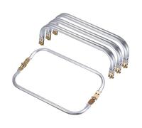 sourcing map Marco de metal para monedero, marco de bloqueo rectangular, cierre de beso, marco de bolsa, reemplazos de hardware, Silver, 10 pulgadas, Bolsa para monedas