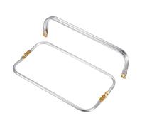 sourcing map Marco de metal rectangular con cierre de beso para bolso, accesorios de repuesto para bricolaje, asa de bolso, fabricación de alfombras de costura y manualidades, Silver, 35,05 cm, Bolsa