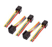 sourcing map Mazo De Cables De La Toma Del Relé 5Pcs Para Coche De Carretilla DC 12V/24V 80A 5-Pin Cable Conector