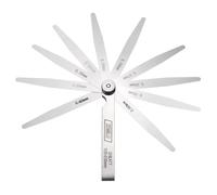 sourcing map Medidor de grosor métrico de 0,05 a 0,5 mm, 10 cuchillas de 3,94 pulgadas, juego de calibradores cónicos de acero inoxidable 3CR13, herramienta de medición de huecos para válvula de