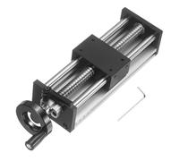 sourcing map Mesa deslizante manual de 200 mm de longitud de carrera efectiva, riel deslizante de doble eje óptico, tornillo de bola SFU1608, paso de 16 mm de diámetro, 5 mm, 1 arranque, movido 5 mm