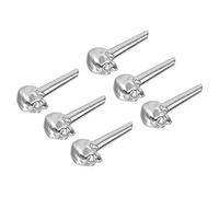 sourcing map Metal Acústica Guitarra Puente Pasadores Clavijas, Guitarra Cuerda Pasadores Reemplazo para Acústica Guitarra Plateado Tono Paquete de 6