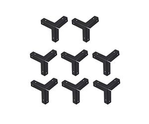 sourcing map Metal Caja Esquina Protector, Borde Guardia Protector 33 x 33 x 33 mm-8 Piezas (Negro)