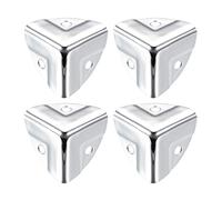 sourcing map Metal Caja Esquina Protector, Borde Protector Tono Plateado 22 x 22 x 22 mm-4 Piezas