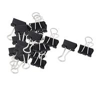 sourcing map Metal Escritorio Papel Documento Papelería Clips Encuadernador 20mm 24 Piezas Negro