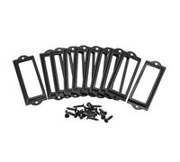sourcing map Metal Etiqueta Soportes, Archivo Nombre Tarjeta Etiqueta Soporte Marco - para Oficina Negro 83x30mm
